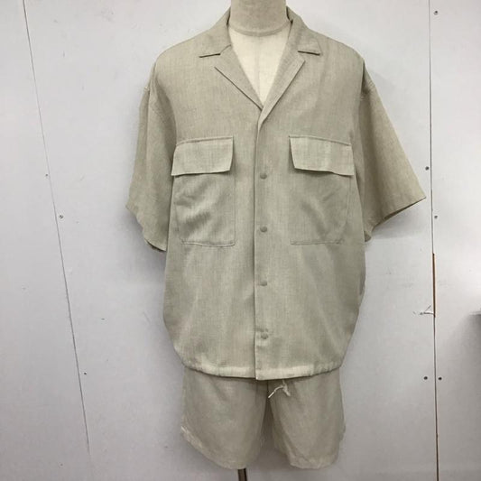 フリークスストア FREAK S STORE セットアップ セットアップ 半袖シャツ ハーフパンツ 2点セット セットアップ L 無地 ベージュ / ベージュ /  メンズ USED 古着 中古 10125748