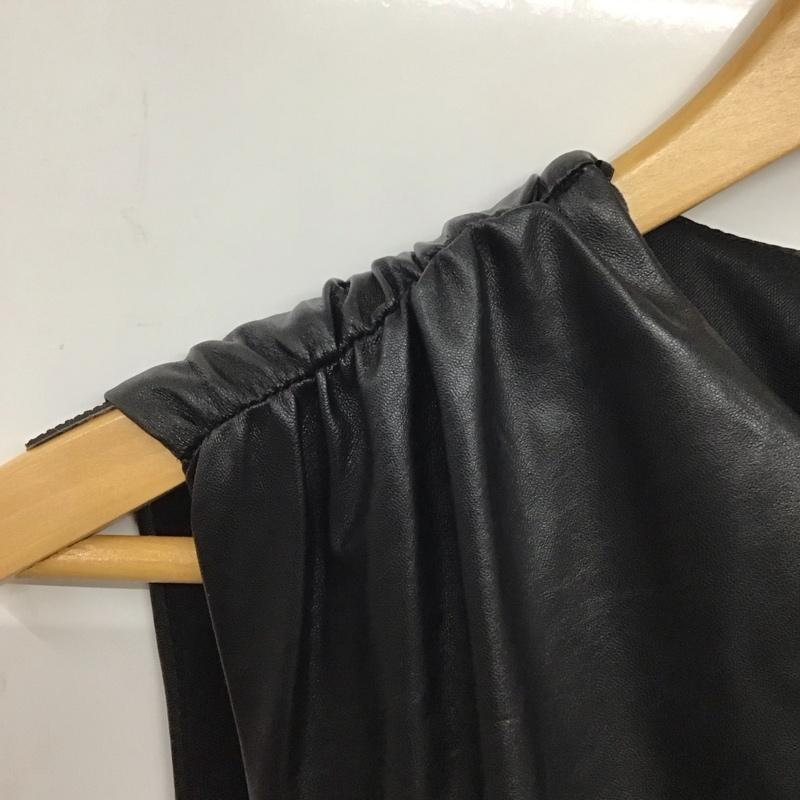 ザラ ZARA ワンピース ロングスカート ノースリーブタイトワンピース フェイクレザーワンピース S 無地 黒 / ブラック / レディース USED 古着 中古 10137573