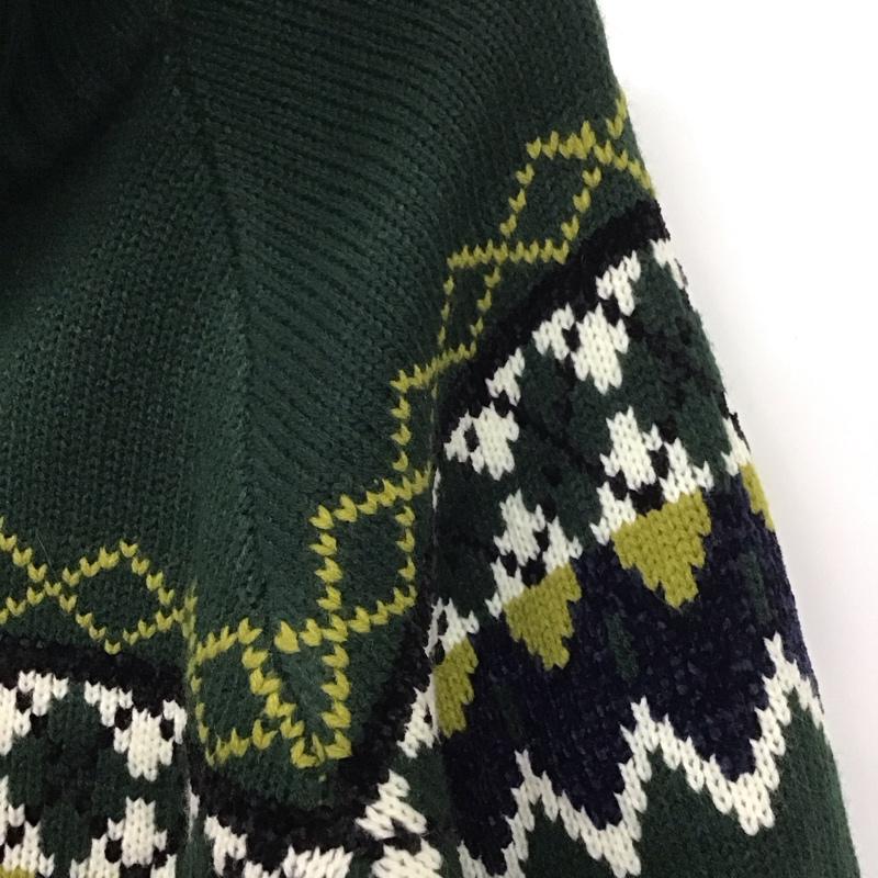 エヴリス EVRIS ニット、セーター 長袖 372252601701 ノルディックZIPニット FREE 緑 / グリーン / レディース USED 古着 中古 10130973
