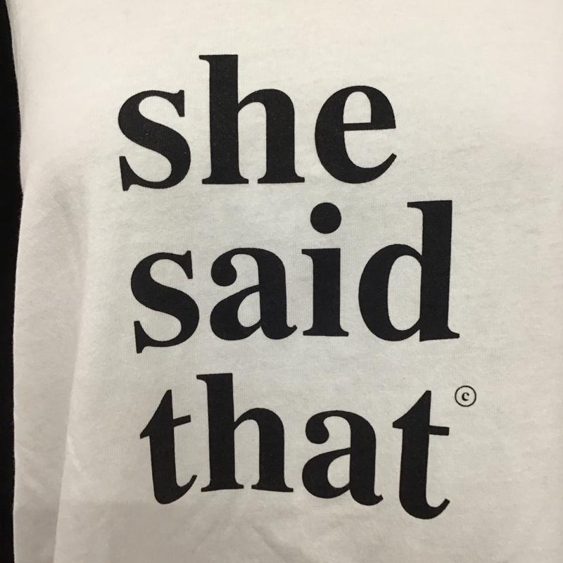 ニコアンド niko and... Tシャツ 長袖 S201TC19AD ラグランスリーブ she said that M ロゴ、文字 黒 / ブラック / X 白 / ホワイト / レディース USED 古着 中古 10122866