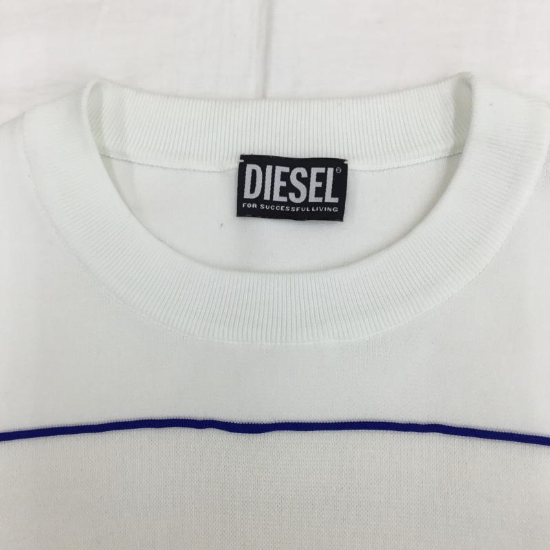 ディーゼル DIESEL ニット、セーター 半袖 L 白 / ホワイト / X 黄 / イエロー / X 青 / ブルー / メンズ USED 古着 中古 10133595