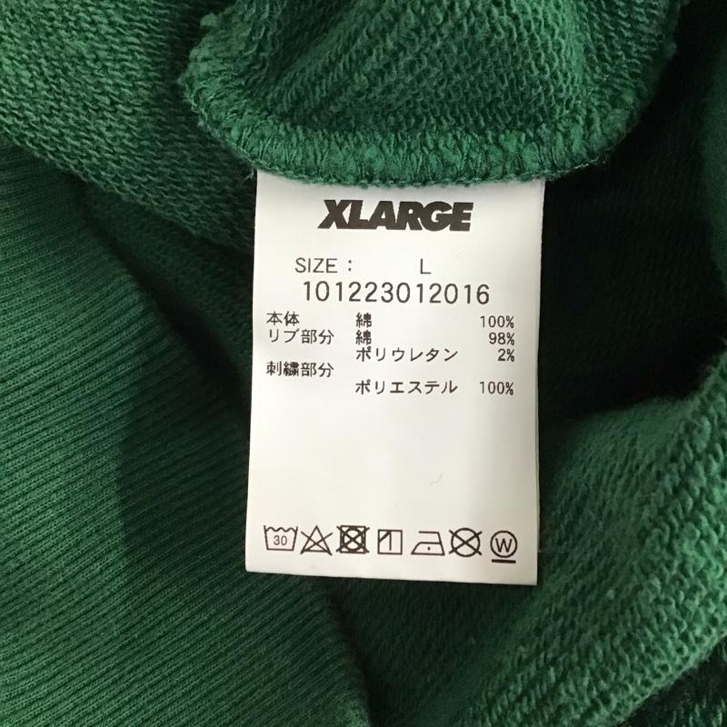 エクストララージ XLARGE トレーナー 長袖 長袖トレーナー スウェット クルーネック プルオーバー L ロゴ、文字 緑 / グリーン / メンズ USED 古着 中古 10129032