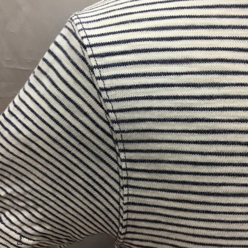 アバクロンビーアンドフィッチ ABERCROMBIE&FITCH Tシャツ 半袖 半袖カットソー プリントTシャツ クルーネックカットソー M ボーダー柄 白 / ホワイト / X 青 / ブルー /  メンズ USED 古着 中古 10108990