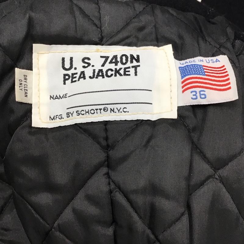 ショット schott コート ピーコート 740 36 無地 紺 / ネイビー / メンズ USED 古着 中古 10119116