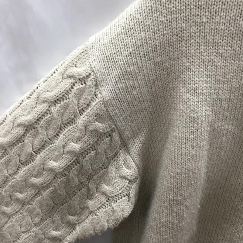 アズールバイマウジー AZUL BY MOUSSY ニット、セーター 長袖 250DSA70-190B ARM CABLE KNIT TOPS M 無地 ベージュ / ベージュ /  レディース USED 古着 中古 10110753