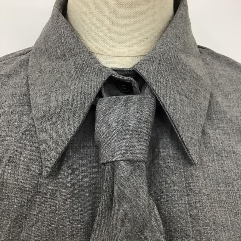 ザラ ZARA シャツ、ブラウス 長袖 4688 803 802 ショート丈 ネクタイ XS 無地 灰 / グレー / レディース USED 古着 中古 10114782