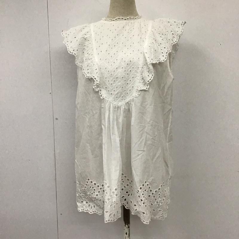 イエナ IENA シャツ、ブラウス 半袖 ノースリーブシャツ フリルシャツ ノーカラーシャツ ノースリーブカットソー M 無地 白 / ホワイト / レディース USED 古着 中古 10114908