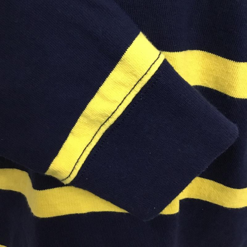 ポロラルフローレン POLO RALPH LAUREN カットソー 長袖 長袖カットソー ラガーシャツ ボーダーシャツ カラーシャツ S ボーダー柄 黄 / イエロー / X 紺 / ネイビー /  メンズ USED 古着 中古 10110010