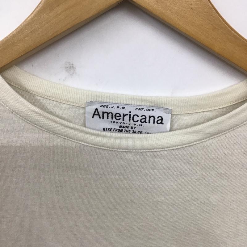 アメリカーナ AMERICANA カットソー 長袖 長袖カットソー プリントカットソー クルーネック ロゴ、文字 白 / ホワイト / レディース USED 古着 中古 10129727