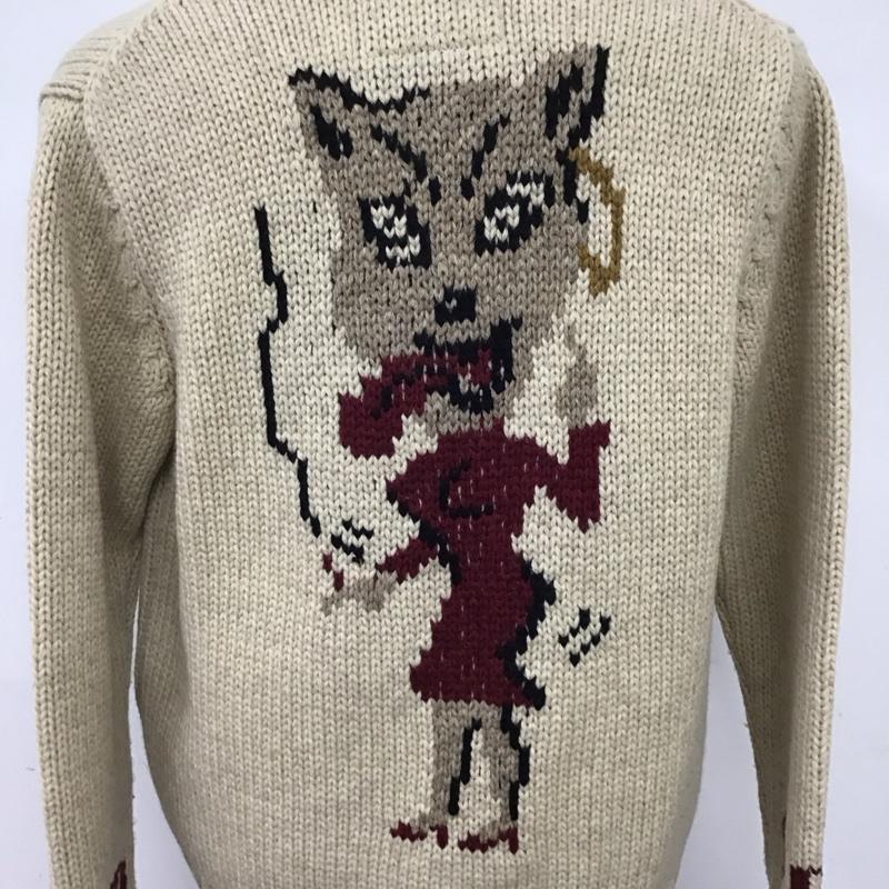 ウィアード WEIRDO カーディガン 長袖 ウルフ 日本製 ニット L マルチカラー / マルチカラー / メンズ USED 古着 中古 10115070