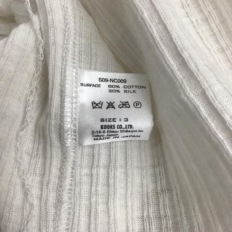 ナンバーナイン NUMBER (N)INE カットソー 半袖 半袖カットソー ヘンリーネックカットソー リブカットソー 3 無地 白 / ホワイト / メンズ USED 古着 中古 10137014