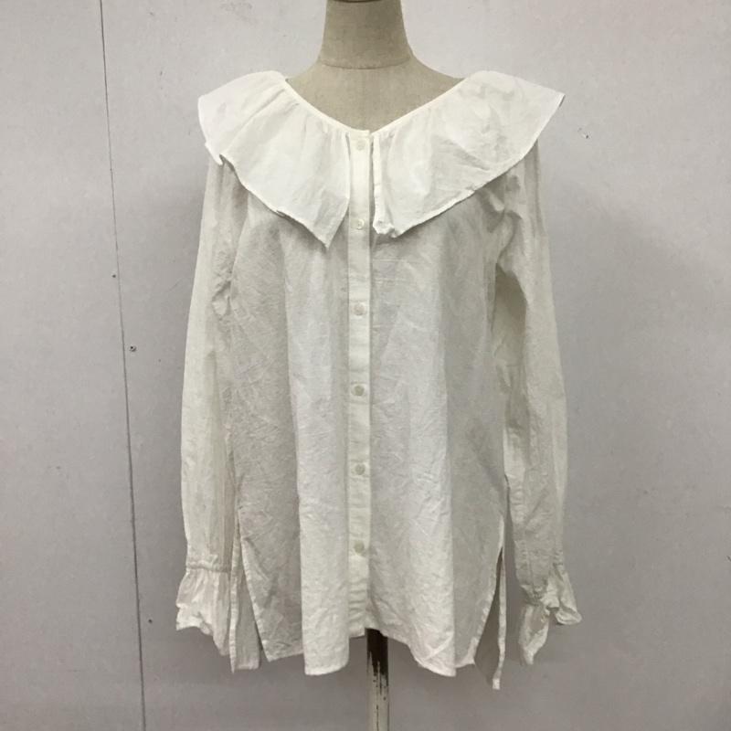 ローリーズファーム LOWRYS FARM シャツ、ブラウス 長袖 LF623023TK ビッグカラー FREE 無地 白 / ホワイト / レディース USED 古着 中古 10126485