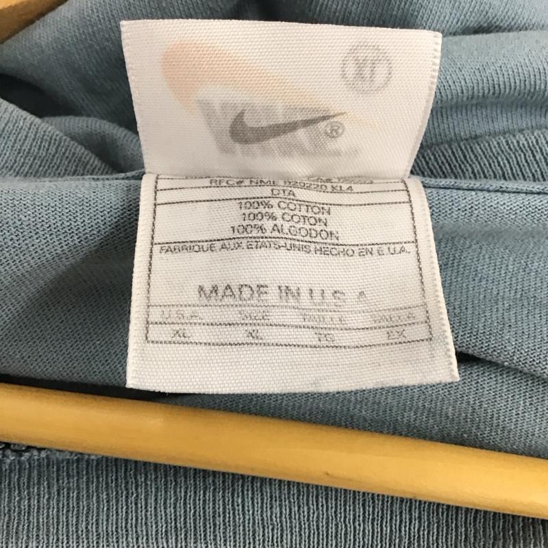 ナイキ NIKE Tシャツ 半袖 半袖カットソー プリントTシャツ クルーネックカットソー 古着 90S XL ロゴ、文字 水色 / ライトブルー / メンズ USED 古着 中古 10135723