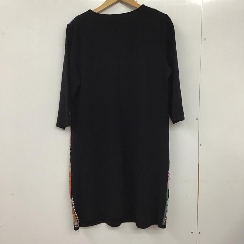 ザラベーシック ZARA BASIC ワンピース ロングスカート 長袖ロングスカート クルーネック クルーネック L プリント マルチカラー / マルチカラー / レディース USED 古着 中古 10136466
