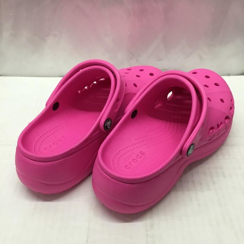 クロックス crocs サンダル サンダル 208186-6QQ バヤ プラットフォーム 厚底 25cm タグ付き 25.0cm ロゴ、文字 桃 / ピンク / レディース USED 古着 中古 10110559