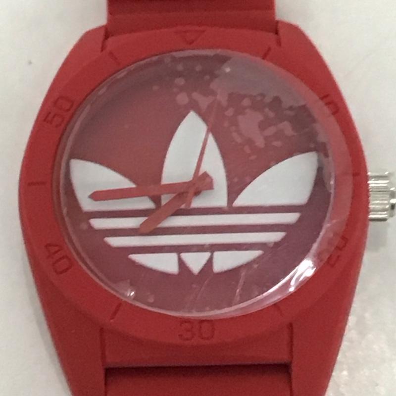 アディダス adidas 腕時計 アナログ(クォーツ式) ADH6168 SANTIAGO ロゴ、文字 赤 / レッド / メンズ USED 古着 中古 10135221