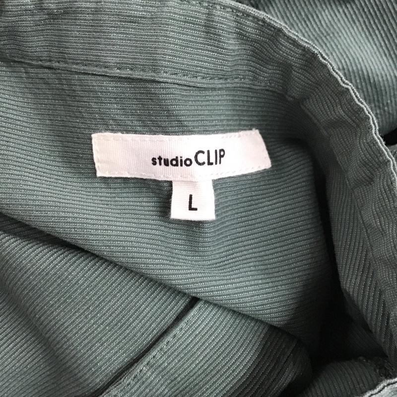 スタディオクリップ studio CLIP シャツ、ブラウス 長袖 L 無地 薄緑 / ライトグリーン / レディース USED 古着 中古 10106162