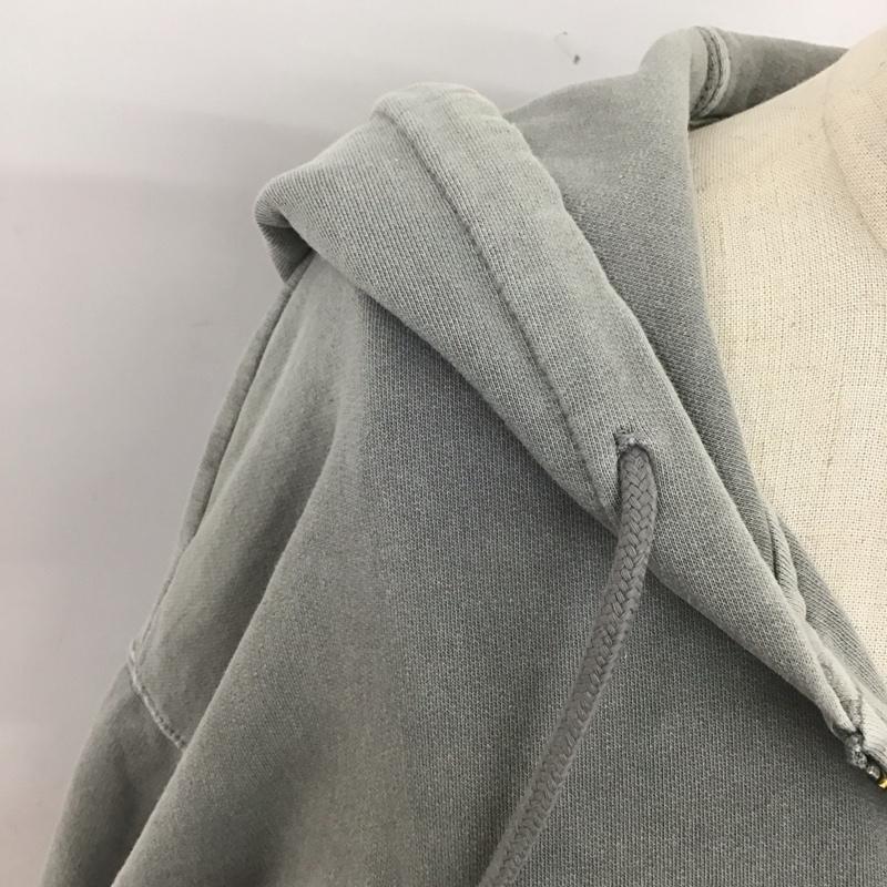 ザラ ZARA パーカー 長袖 長袖パーカー ジップアップパーカー プリントスウェット トレーナー L 無地 灰 / グレー / レディース USED 古着 中古 10123729