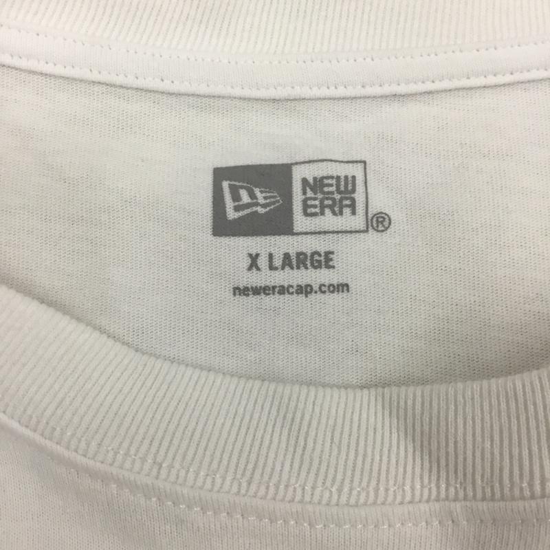 ニューエラ NEW ERA Tシャツ 半袖 半袖カットソー プリントTシャツ クルーネックカットソー XL ロゴ、文字 白 / ホワイト / メンズ USED 古着 中古 10106481