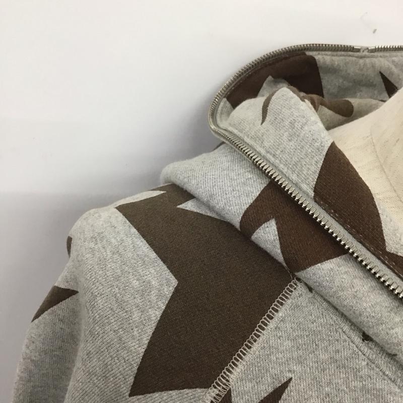 ベイプ BAPE パーカー 長袖 長袖パーカー フード付きパーカー プリントスウェット トレーナー XL ロゴ、文字 灰 / グレー / X 茶 / ブラウン / メンズ USED 古着 中古 10107407