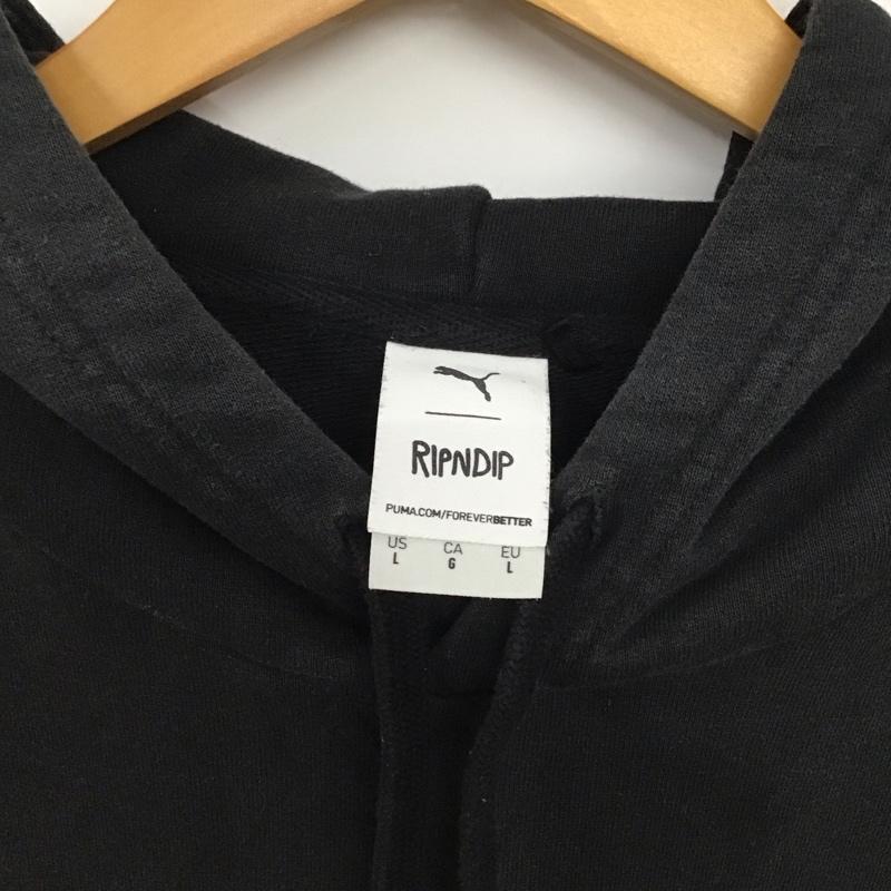 プーマ PUMA パーカー 長袖 長袖パーカー プルオーバーパーカー スウェット ripndip L プリント 黒 / ブラック / メンズ USED 古着 中古 10134582