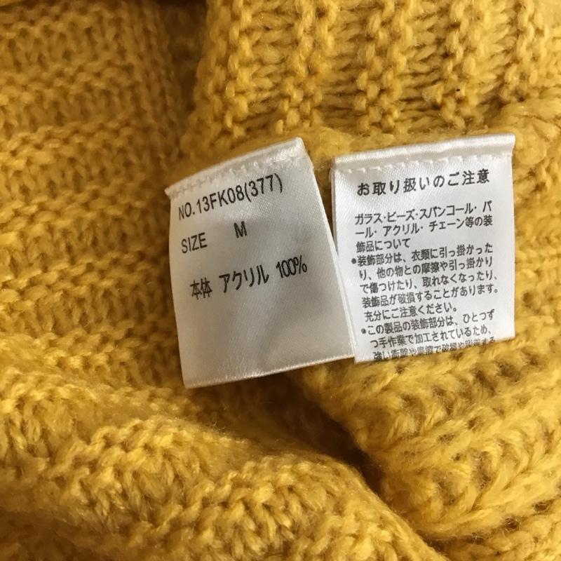 セシルマクビー CECIL McBEE ニット、セーター 長袖 長袖ニットカットソー ニット セーター クルーネックニット M 無地 黄 / イエロー / レディース USED 古着 中古 10117905