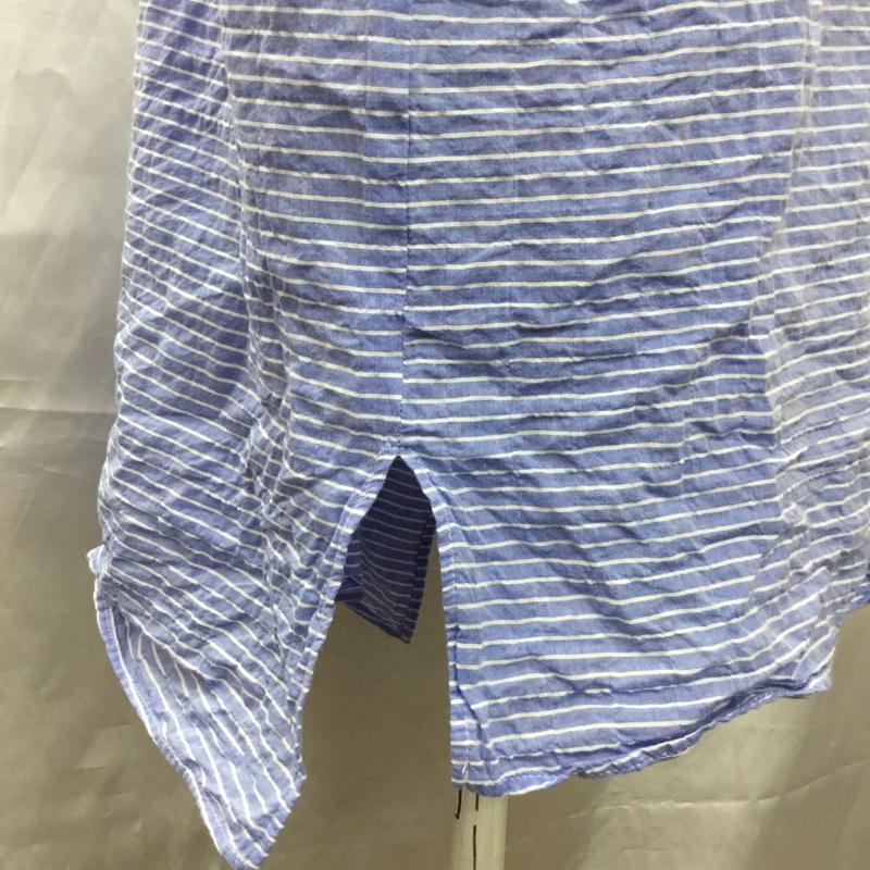 ザラ ZARA シャツ、ブラウス 長袖 長袖シャツ カラーシャツ ポケットシャツ 長袖カットソー ボーダーシャツ M ストライプ 水色 / ライトブルー / レディース USED 古着 中古 10112282