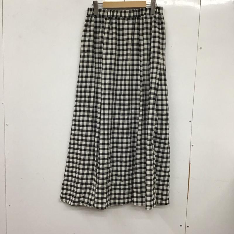 レプシィム LEPSIM スカート ロングスカート L チェック 白 / ホワイト / X 黒 / ブラック / レディース USED 古着 中古 10134707