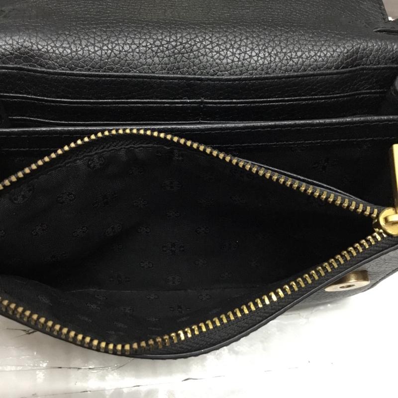 トリーバーチ TORY BURCH ショルダーバッグ ショルダーバッグ ショルダーウォレット 財布 チェーン ワンポイント 黒 / ブラック / X 金 / ゴールド / レディース USED 古着 中古 10120742