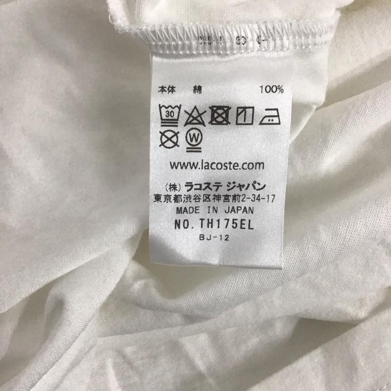 ラコステ LACOSTE Tシャツ 半袖 半袖カットソー プリントTシャツ クルーネックカットソー 4 ロゴ、文字 白 / ホワイト / メンズ USED 古着 中古 10128728