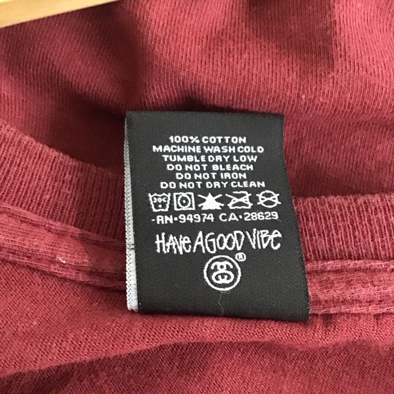 ステューシー STUSSY Tシャツ 半袖 L ロゴ、文字 X プリント えんじ / ワインレッド / メンズ USED 古着 中古 10133104