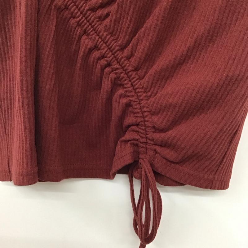 スライ SLY カットソー 半袖 030EAA80-0170 CURVEDSHIRRINGトップス 半袖カットソー FREE 無地 えんじ / ワインレッド / レディース USED 古着 中古 10135790