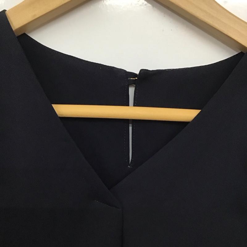 グリーンレーベルリラクシング green label relaxing カットソー 半袖 3511-299-1202 WTODサテンブラウス 半袖カットソー M 無地 紺 / ネイビー / レディース USED 古着 中古 10132938