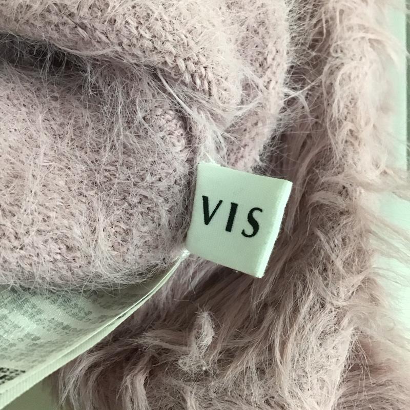 ビス ViS カーディガン 長袖 BVK-43070-B ラビットタッチカーディガン Vネック ショート丈 FREE 無地 桃 / ピンク / レディース USED 古着 中古 10107964