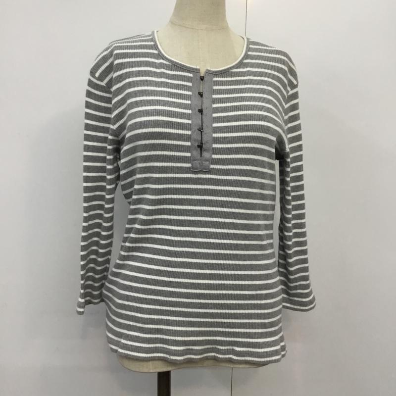 エル ELLE カットソー 長袖 ボーダー 40 ボーダー柄 灰 / グレー /  レディース USED 古着 中古 10044125
