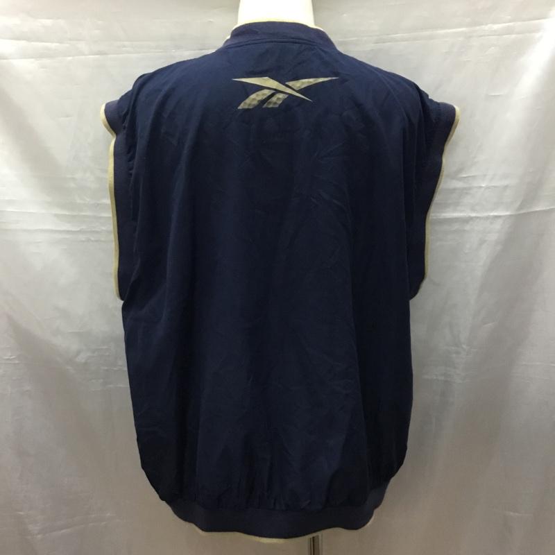 リーボック Reebok カットソー 半袖 ノースリーブカットソー ロゴタンクトップ スポーツウェア XL ロゴ、文字 紺 / ネイビー / メンズ USED 古着 中古 10116681