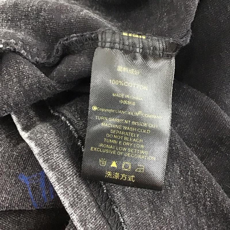 古着 USED カットソー 長袖 長袖カットソー プリントカットソー クルーネック 古着 L プリント 黒 / ブラック / メンズ USED 古着 中古 10134934