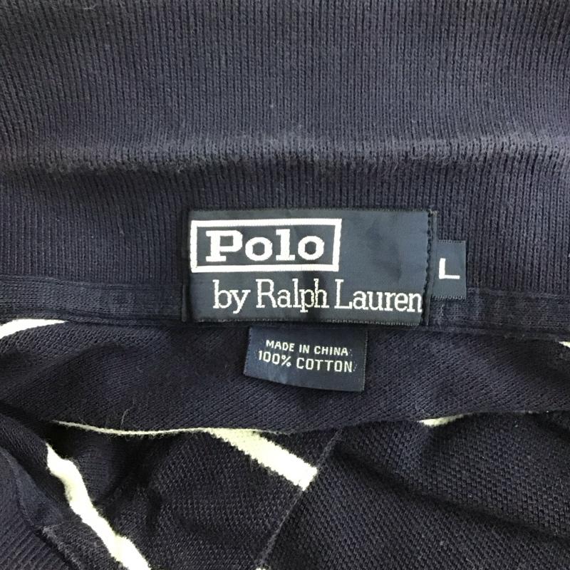 ポロバイラルフローレン Polo by RALPH LAUREN ポロシャツ 半袖 L ボーダー柄 紺 / ネイビー / メンズ USED 古着 中古 10128257