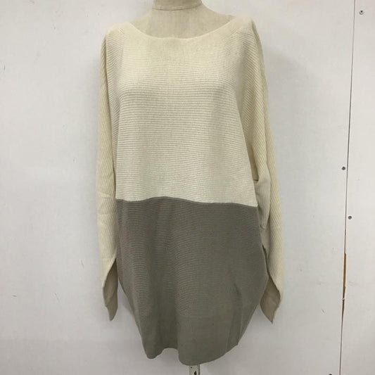 アズールバイマウジー AZUL BY MOUSSY ニット、セーター 長袖 250eab70-039i ヌーディードルマンニット 長袖ニットカットソー S 無地 白 / ホワイト / X 灰 / グレー /  レディース USED 古着 中古 10111502