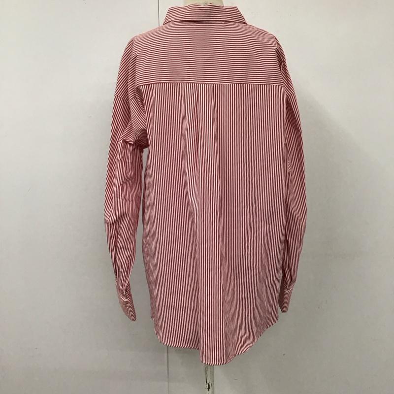 エヘカソポ ehka sopo シャツ、ブラウス 長袖 1710788 FREE ストライプ 白 / ホワイト / X 赤 / レッド / レディース USED 古着 中古 10114080
