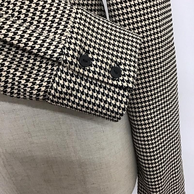 ザラ ZARA シャツ、ブラウス 長袖 長袖シャツ カラーシャツ 長袖カットソー 総柄シャツ M 総柄 黒 / ブラック / X ベージュ / ベージュ / レディース USED 古着 中古 10118610