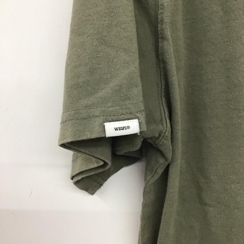 ダブルタップス WTAPS Tシャツ 半袖 半袖カットソー プリントTシャツ クルーネックカットソー 3 ロゴ、文字 カーキ / カーキ / メンズ USED 古着 中古 10139742