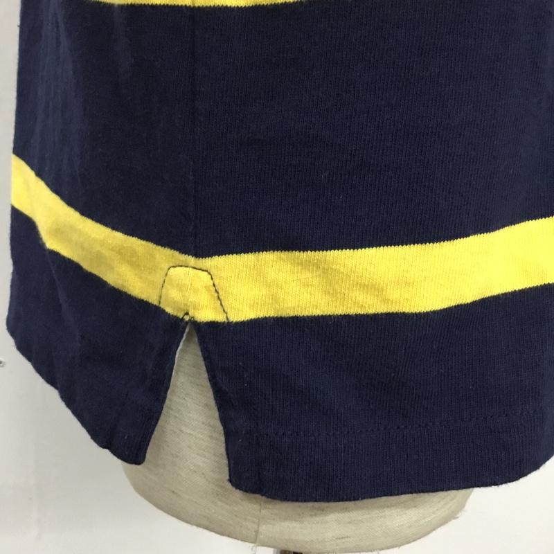 ポロラルフローレン POLO RALPH LAUREN カットソー 長袖 長袖カットソー ラガーシャツ ボーダーシャツ カラーシャツ S ボーダー柄 黄 / イエロー / X 紺 / ネイビー /  メンズ USED 古着 中古 10110010
