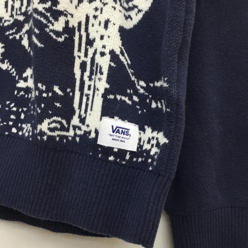 バンズ VANS ニット、セーター 長袖 VANS ニット VN000059LKZ1 L 総柄 紺 / ネイビー / メンズ USED 古着 中古 10124621