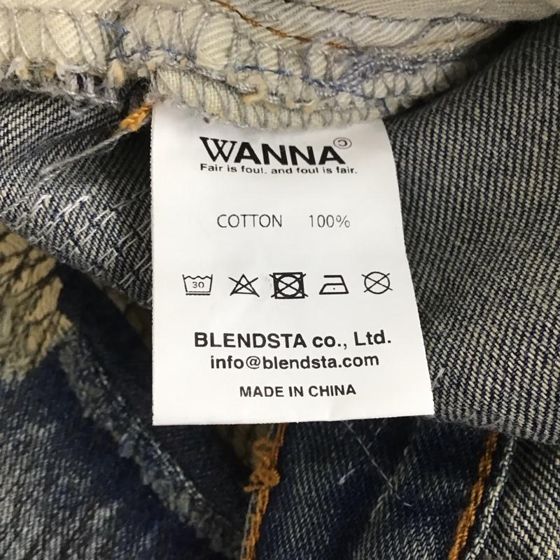 ワナ WANNA パンツ デニム、ジーンズ デニムパンツ ワイドパンツ ストレートパンツ カジュアルパンツ 2 ダメージ加工 マルチカラー / マルチカラー /  メンズ USED 古着 中古 10124271