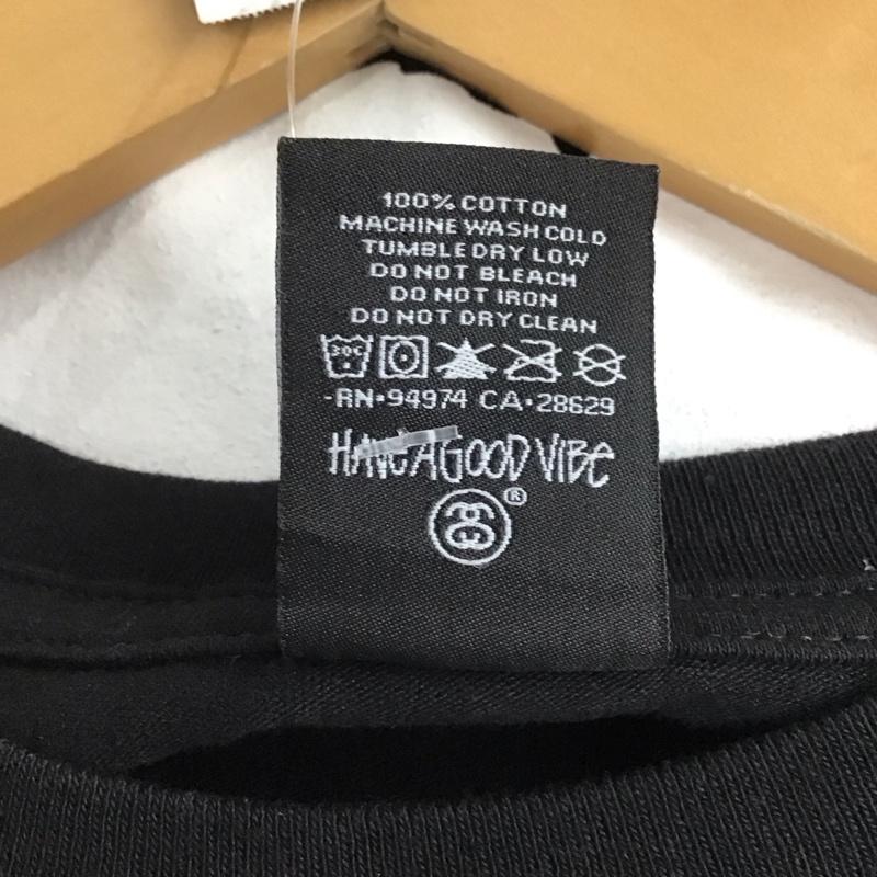 ステューシー STUSSY カットソー 長袖 長袖カットソー プリントカットソー クルーネック M ロゴ、文字 黒 / ブラック / メンズ USED 古着 中古 10135910