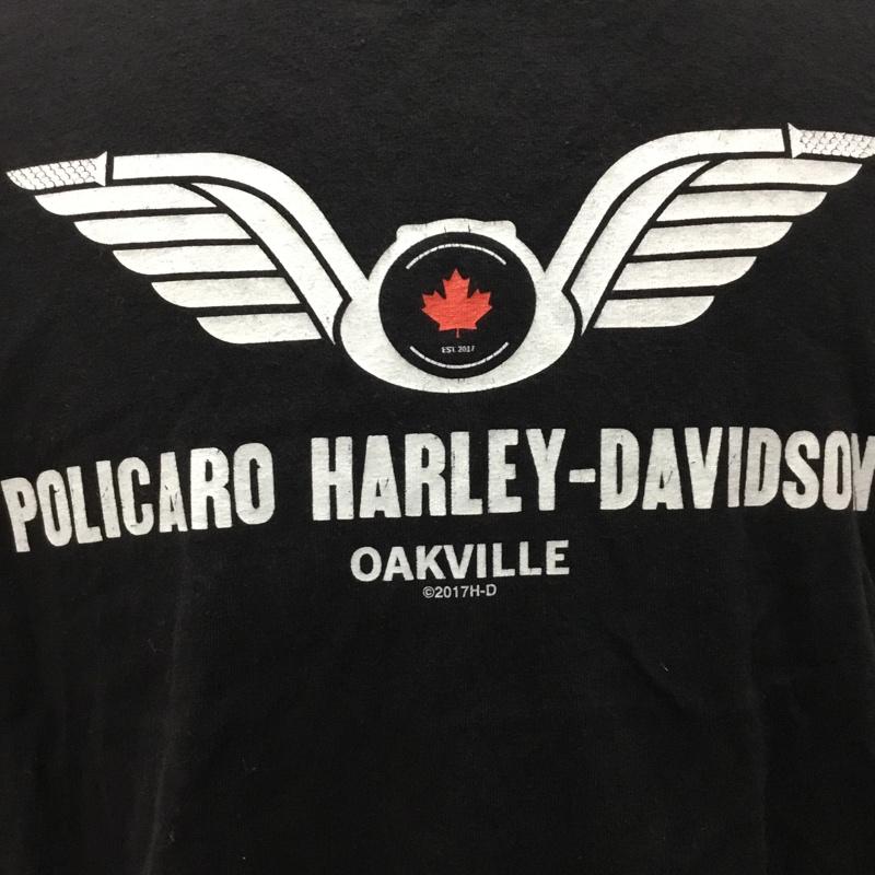 ハーレーダビッドソン Harley-Davidson Tシャツ 半袖 半袖カットソー プリントTシャツ クルーネックカットソー ロゴ、文字 黒 / ブラック / メンズ USED 古着 中古 10106486