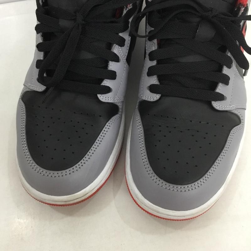 ナイキ NIKE スニーカー スニーカー 553558-060 AIR JORDAN 1 LOW 28cm 箱有 28.0cm ロゴ、文字 黒 / ブラック / X 灰 / グレー / X 赤 / レッド / メンズ USED 古着 中古 10139934