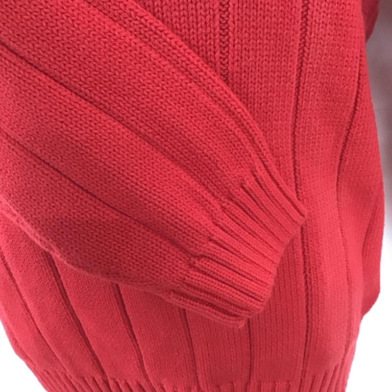 エディーバウアー Eddie Bauer ニット、セーター 長袖 長袖ニットカットソー Vネック セーター 00s 白タグ S ロゴ、文字 赤 / レッド / メンズ USED 古着 中古 10126061