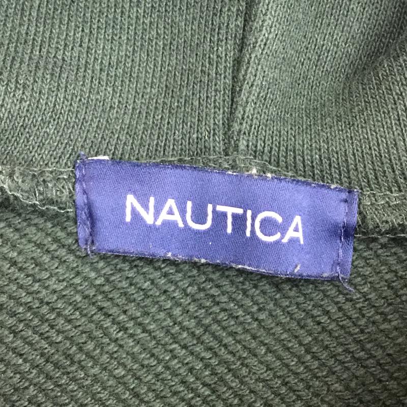 ノーティカ NAUTICA パーカー 長袖 213-1250 ARCH LOGO SWEAT HOODIE XL ロゴ、文字 緑 / グリーン / X 紺 / ネイビー / X 白 / ホワイト / メンズ USED 古着 中古 10136984